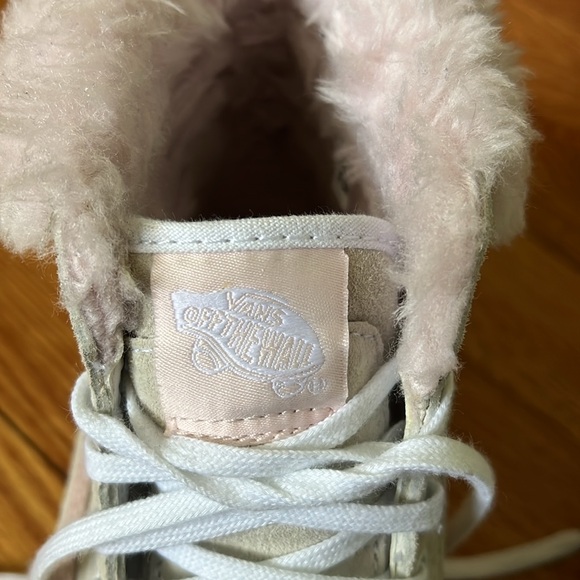 Vans sk8 hi platform sneakers in white lined in pink women size 7 EUC - Picture 11 of 11